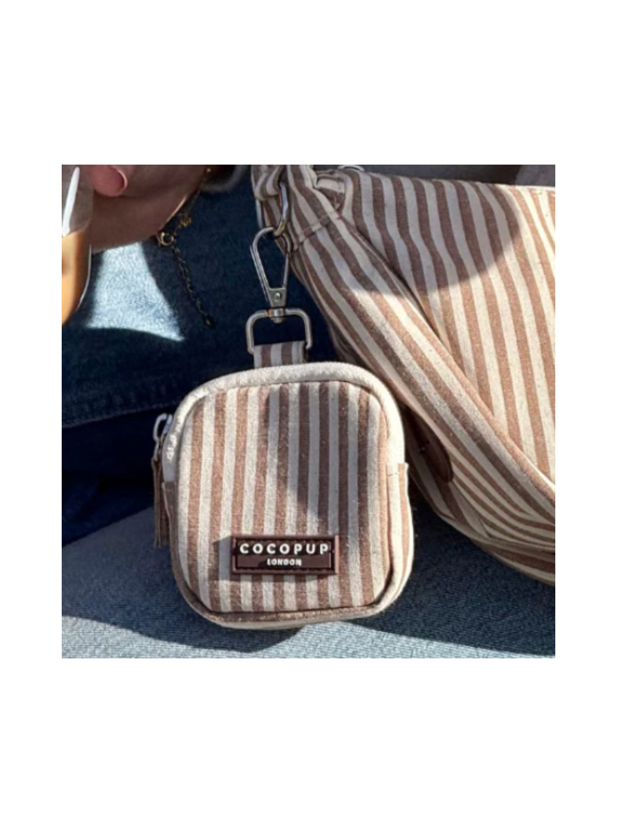 Crescent Treat Pouch – London Linen Stripe
