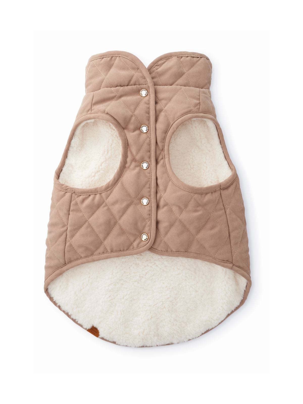 Fawn Sherpa-Lined Reversible Dog Jacket