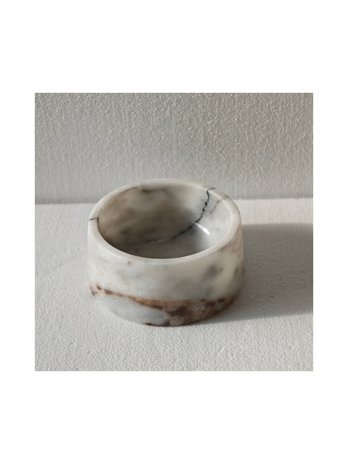 Marble Food & Water Bowl – Elephant White