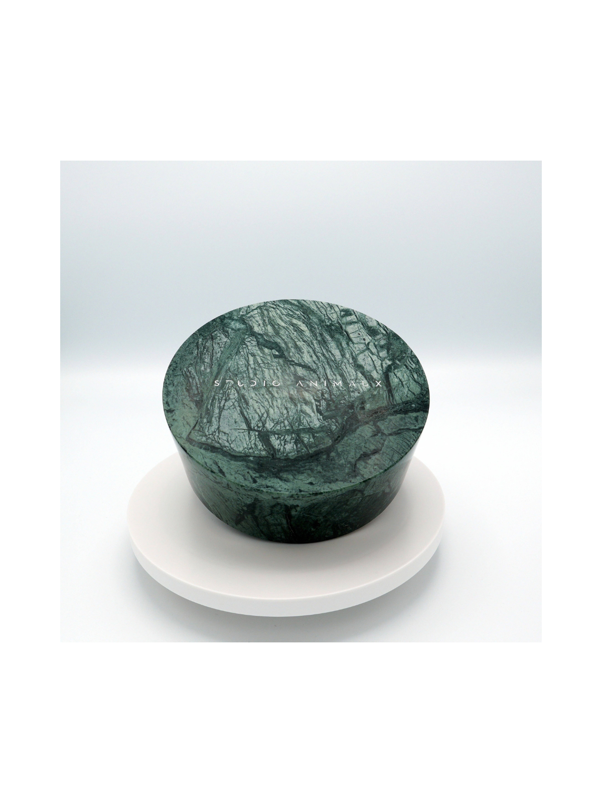 Marble Food & Water Bowl – Indian Dark Green