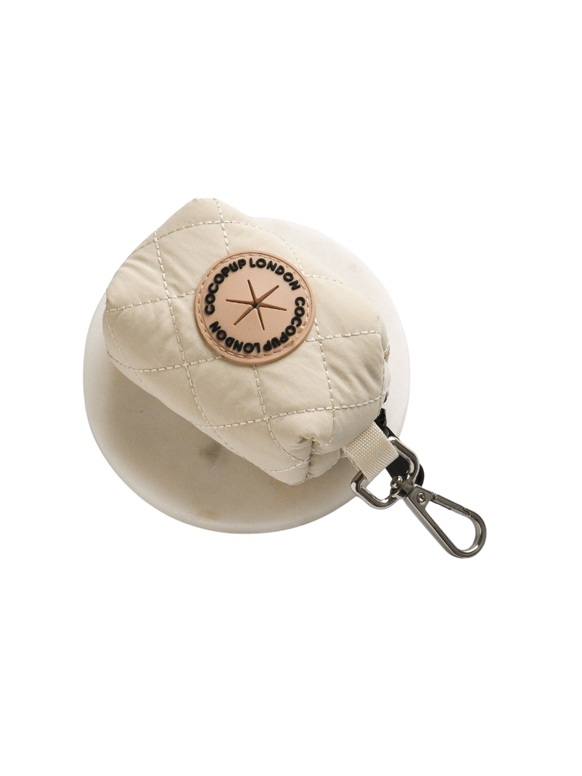 Quilted Poop Bag Holder – Cream