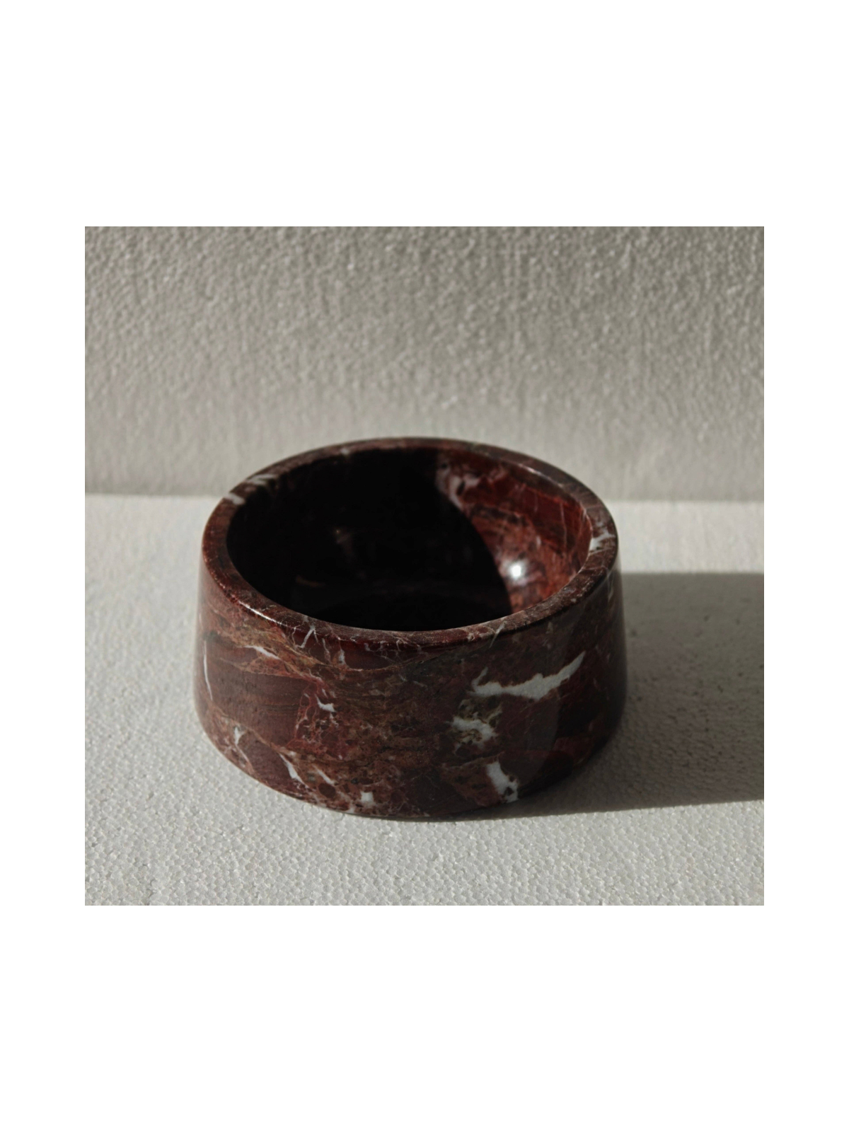 Marble Food & Water Bowl – Rosso Lepanto