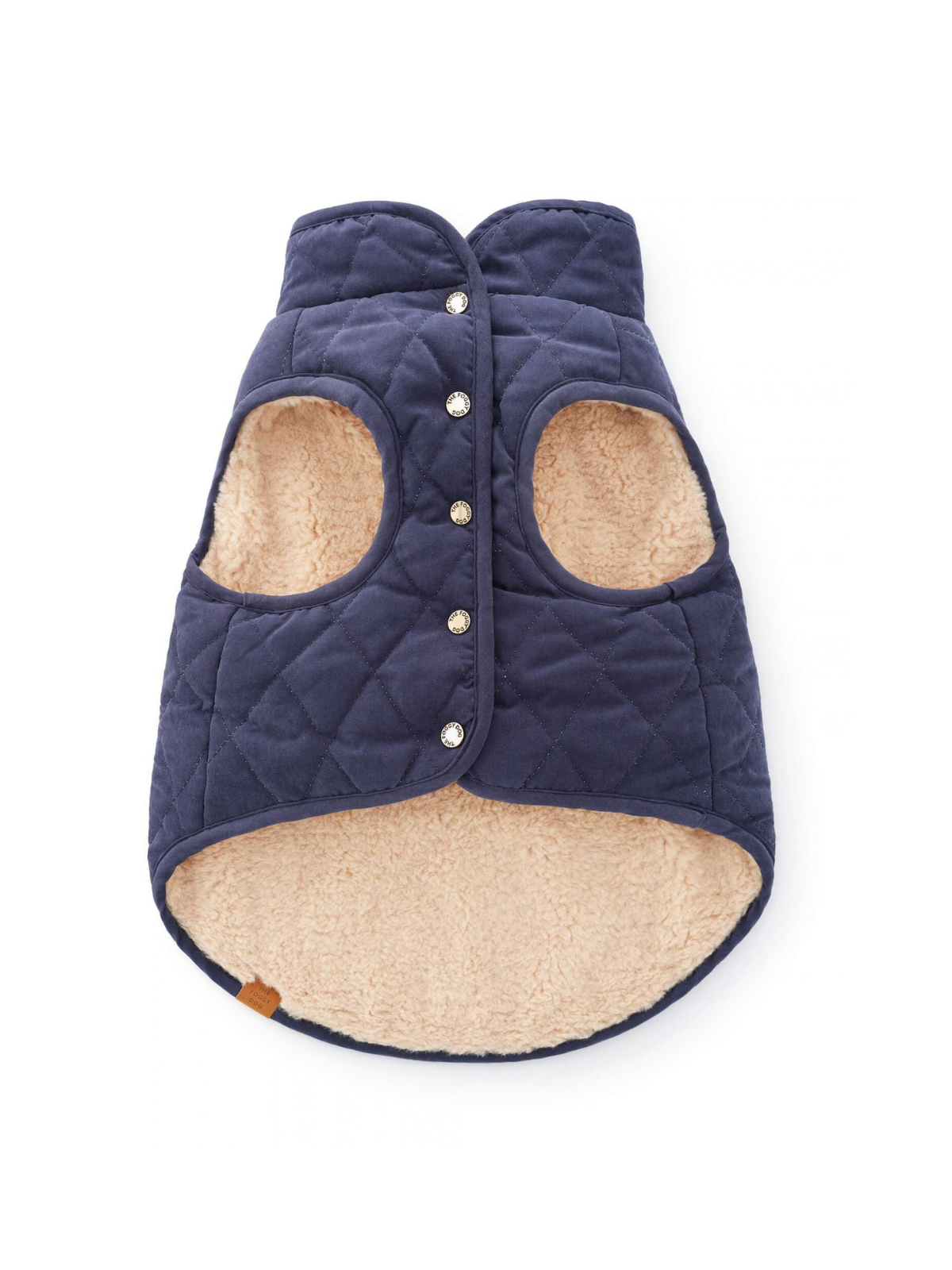 Navy Sherpa-Lined Reversible Dog Jacket