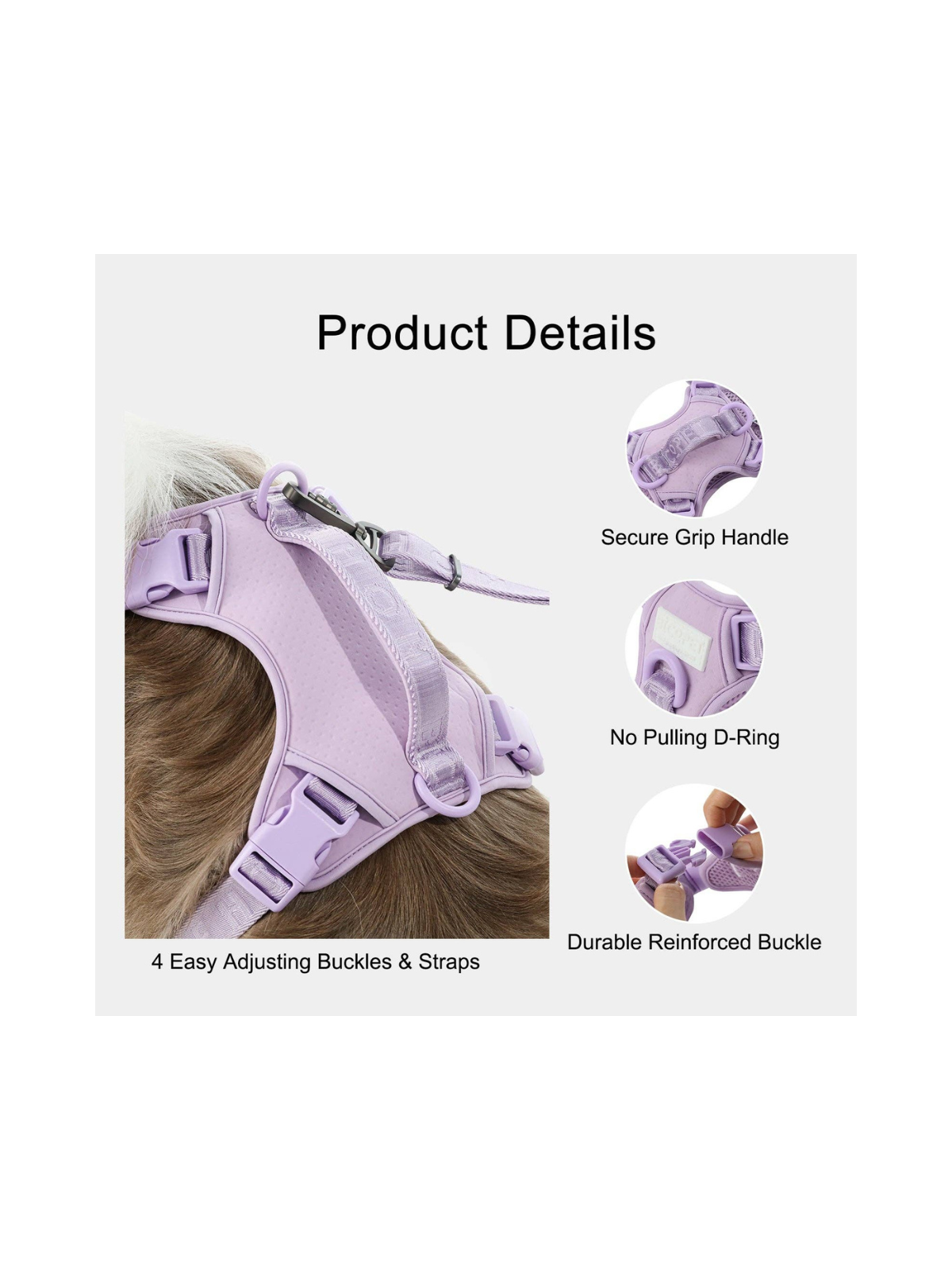 No Pull Active Dog Harness – Purple