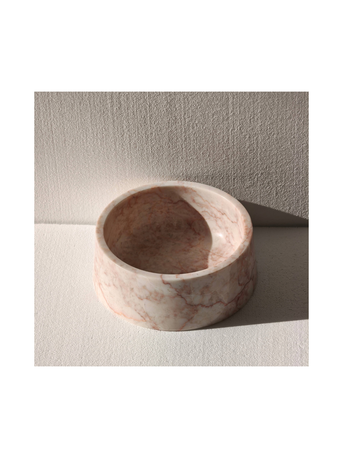 Marble Food & Water Bowl – Cream Rose
