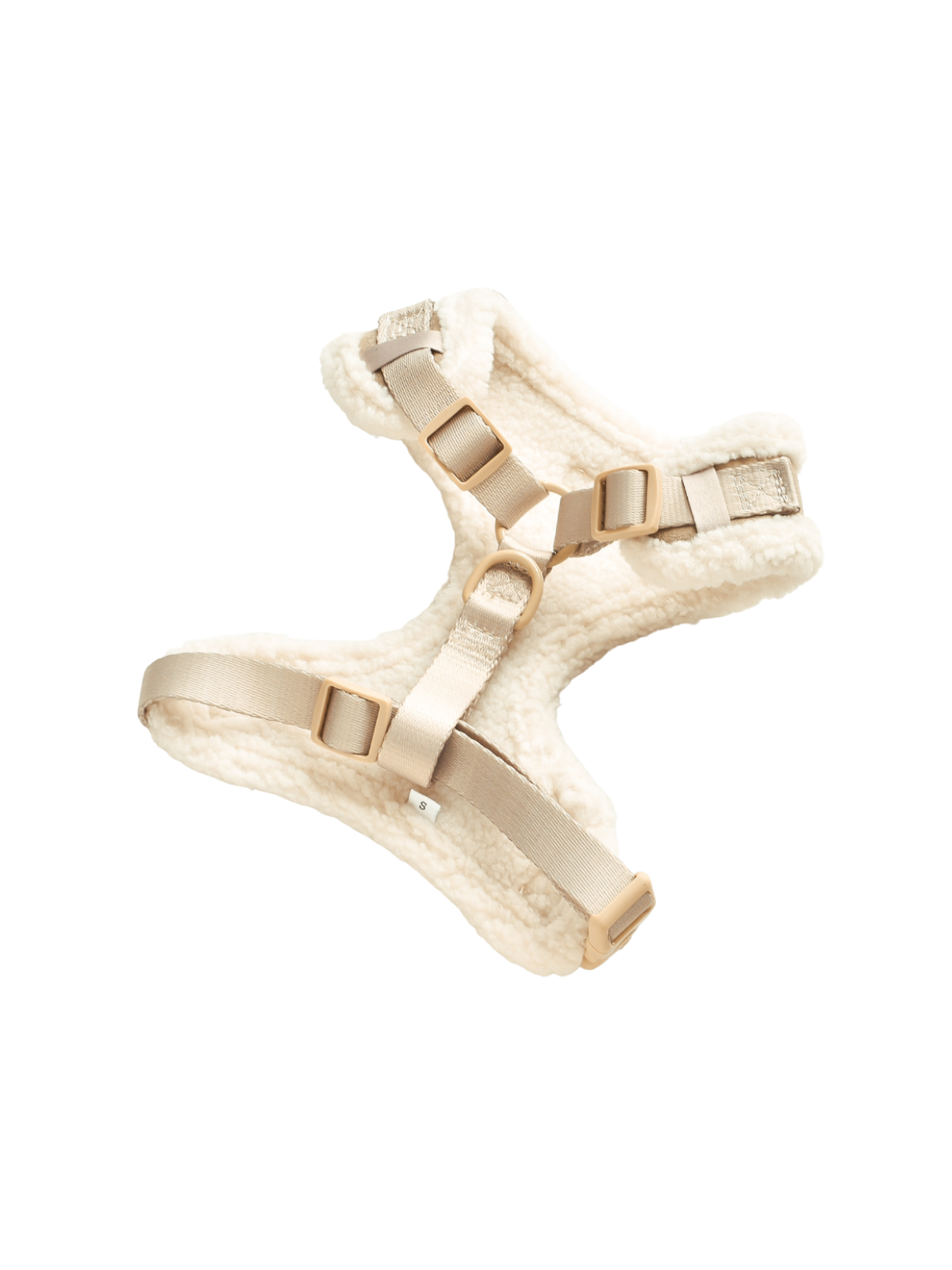 Nude Aviator Adjustable Neck Harness – Faux Suede with Fluffy Trim