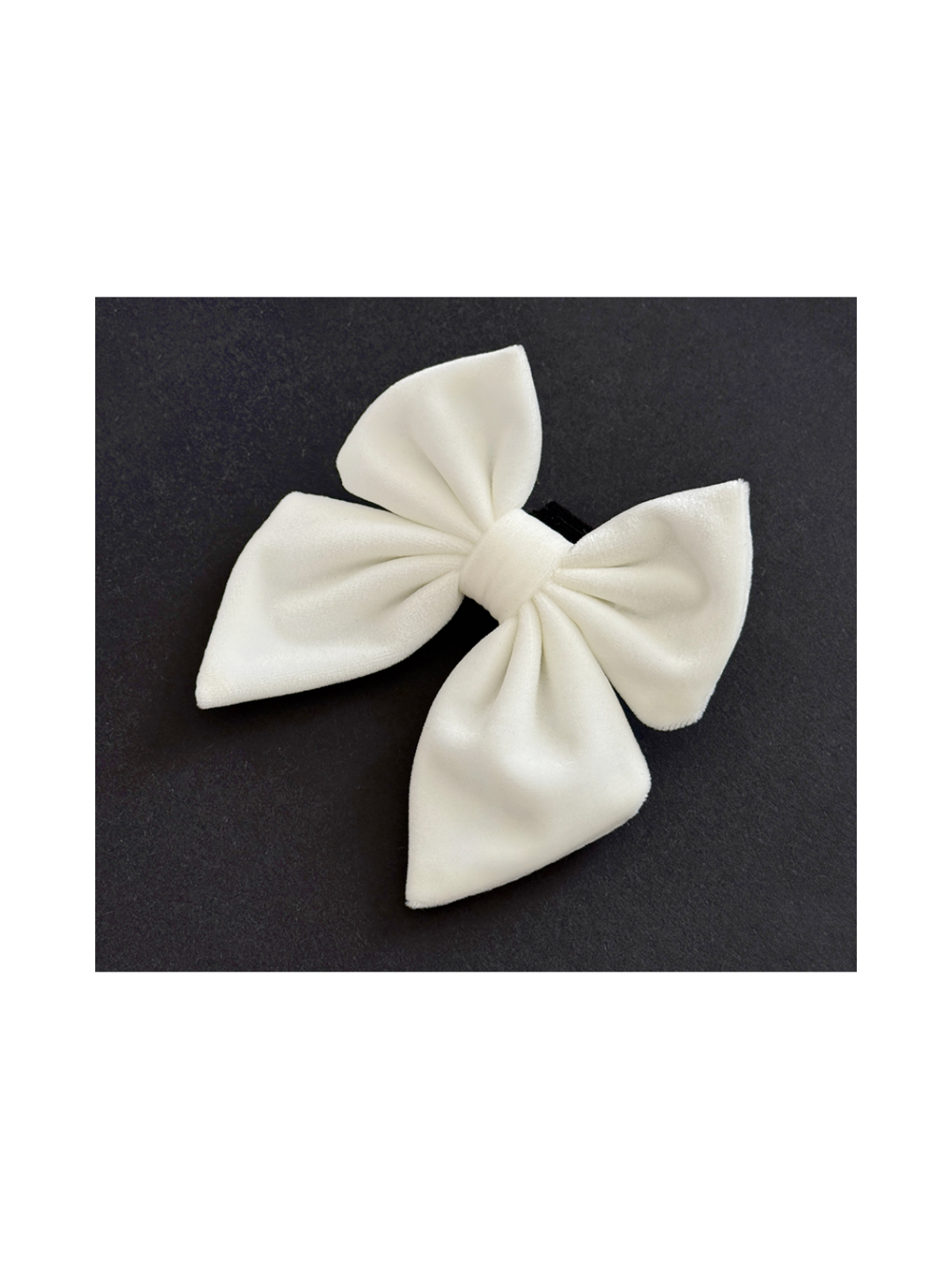 Luxe Velvet Sailor Dog Bow Tie - White