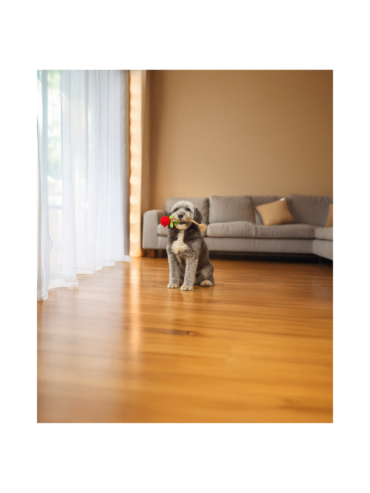 Rozie Rose Dog Toy with Rope