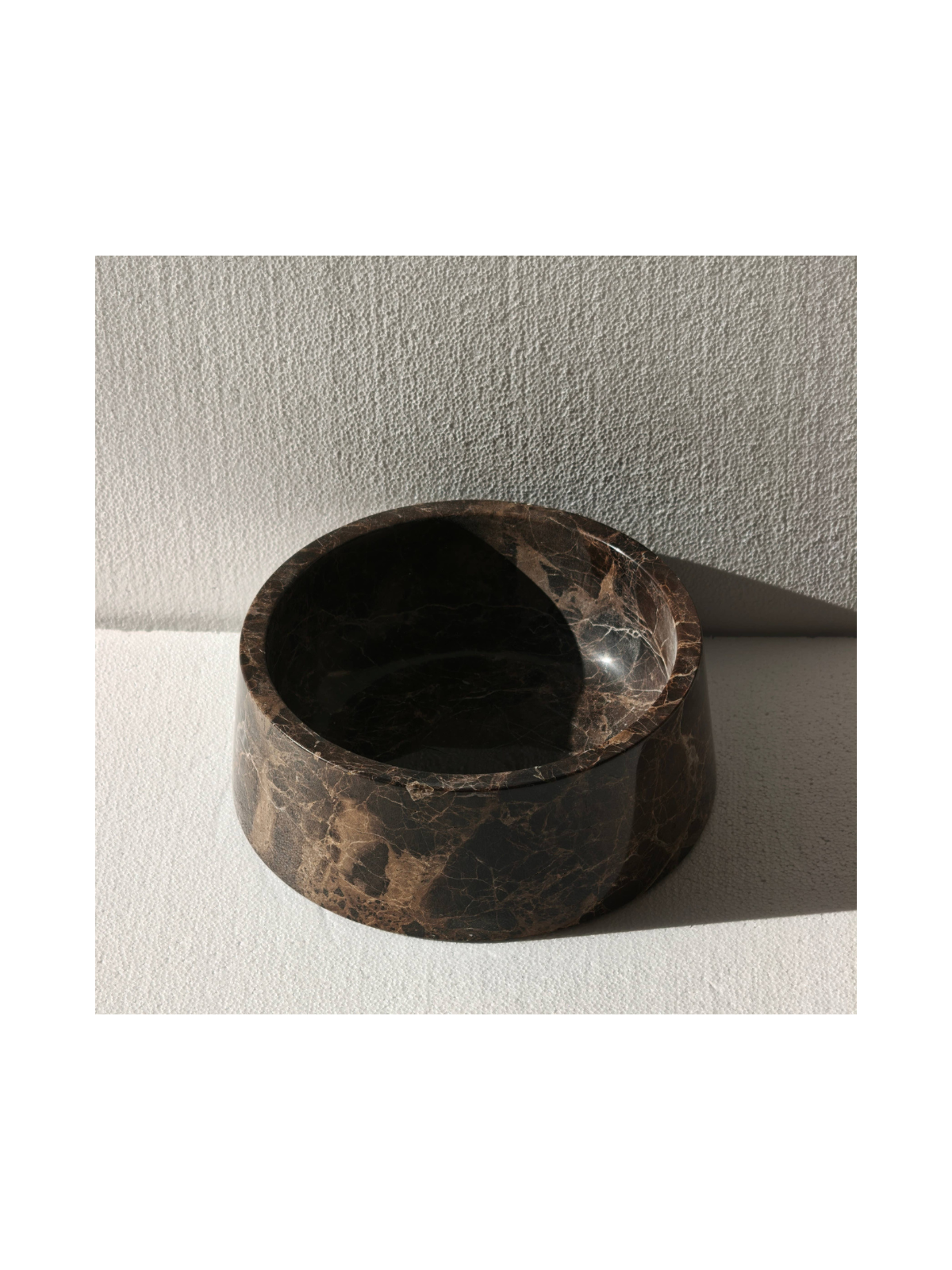 Marble Food & Water Bowl – Dark Emperador