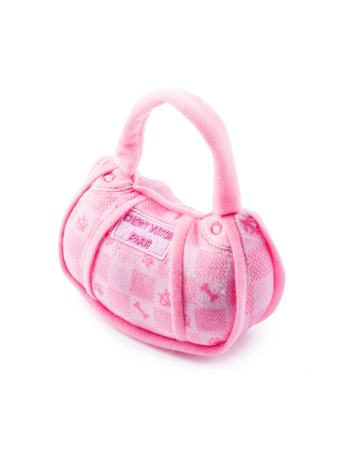 Pink Checker Chewy Vuiton Handbag Plush Toy