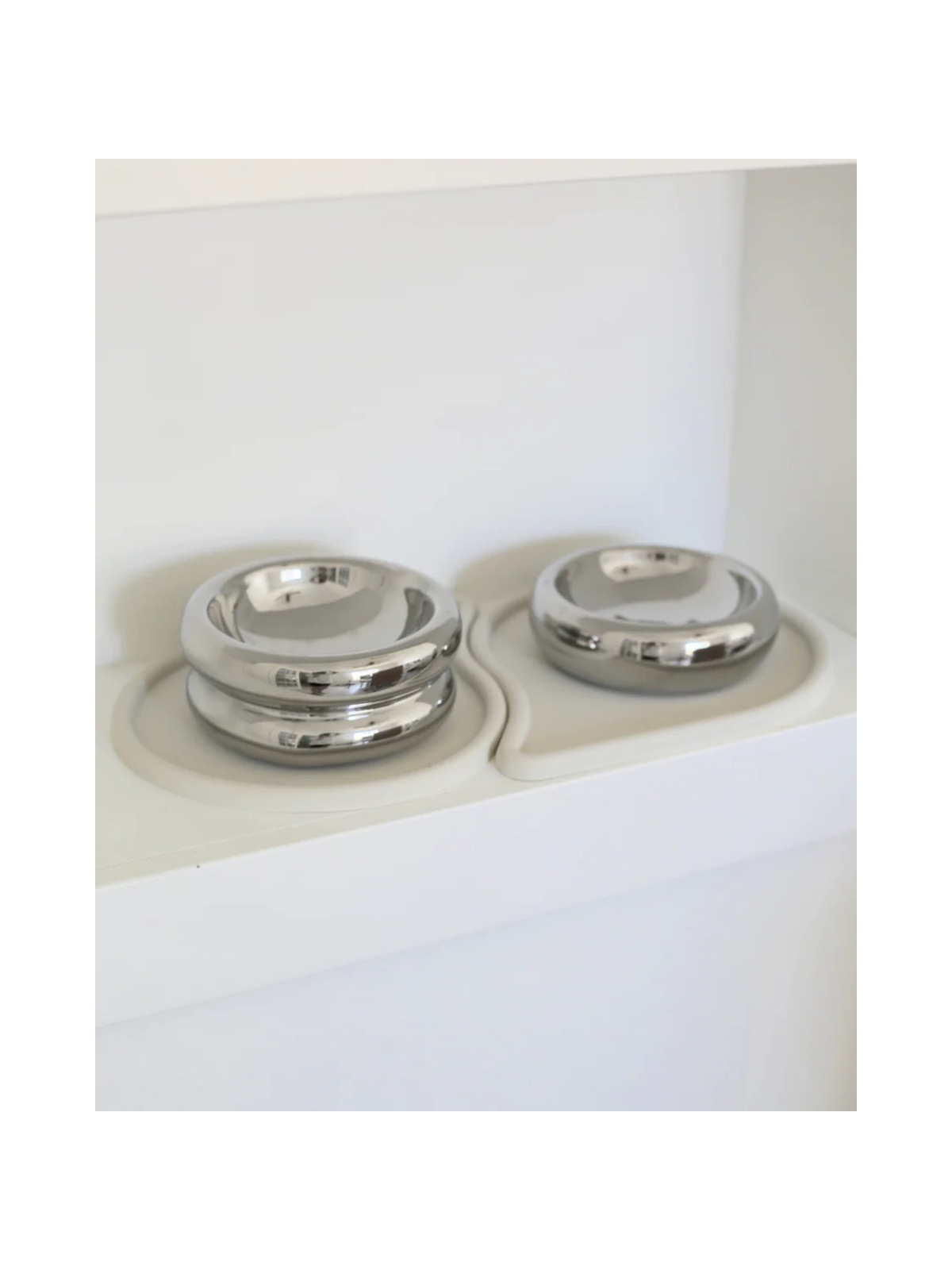 Chrome Halo Pet Bowl