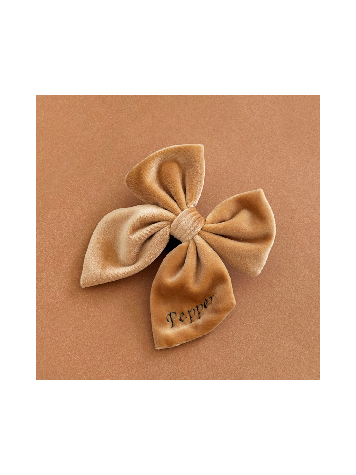 Luxe Velvet Sailor Dog Bow Tie - Mocha