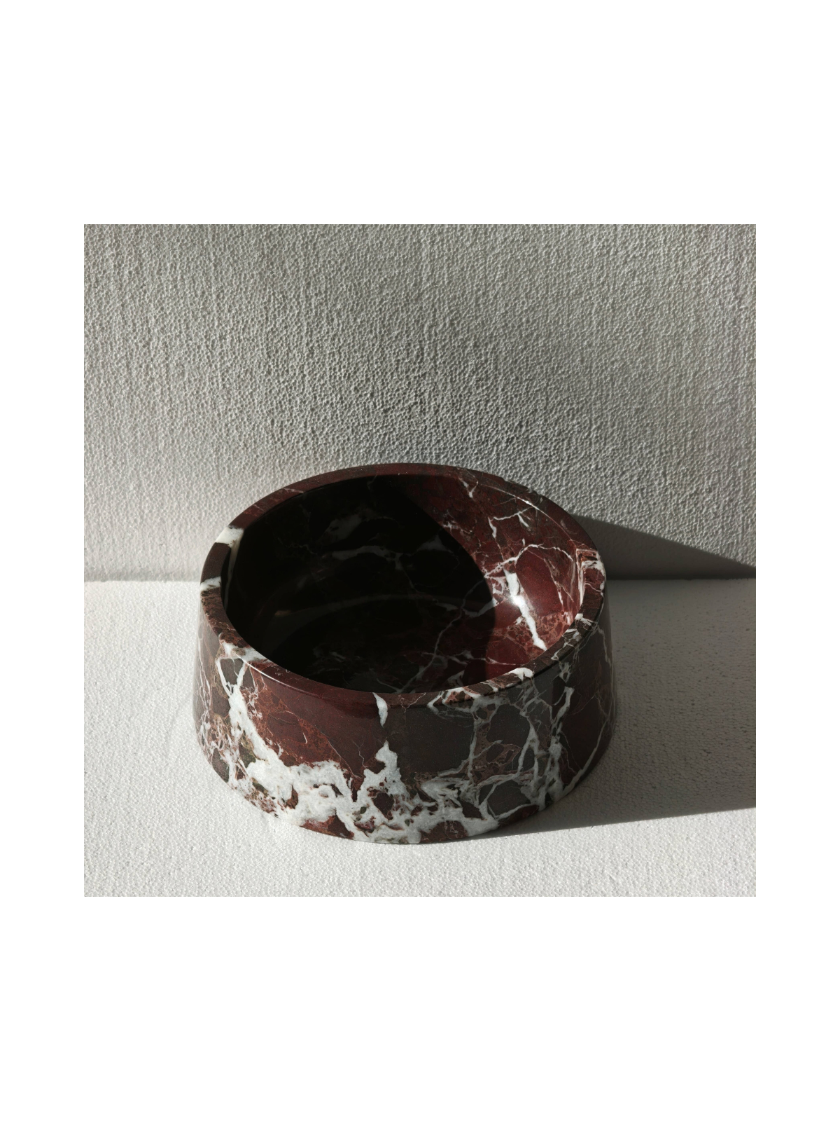 Marble Food & Water Bowl – Rosso Lepanto