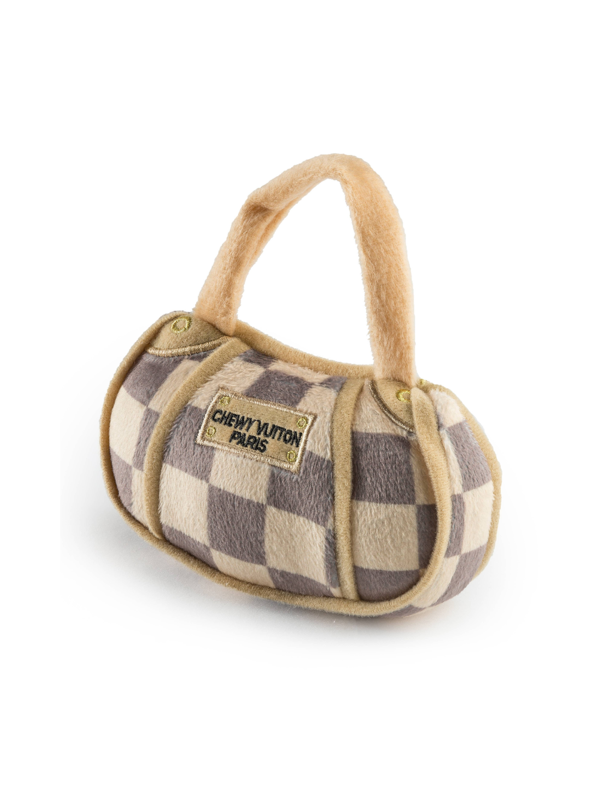 Checker Chewy Vuiton Handbag Dog Toy