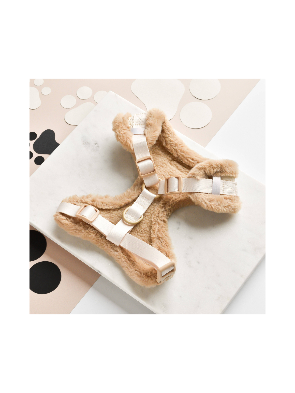 Quilted Adjustable Neck Harness - Cream