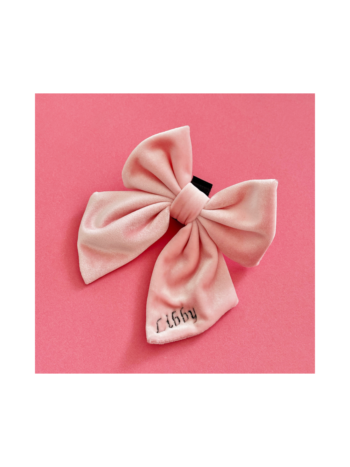 Luxe Velvet Sailor Dog Bow Tie - Baby Pink
