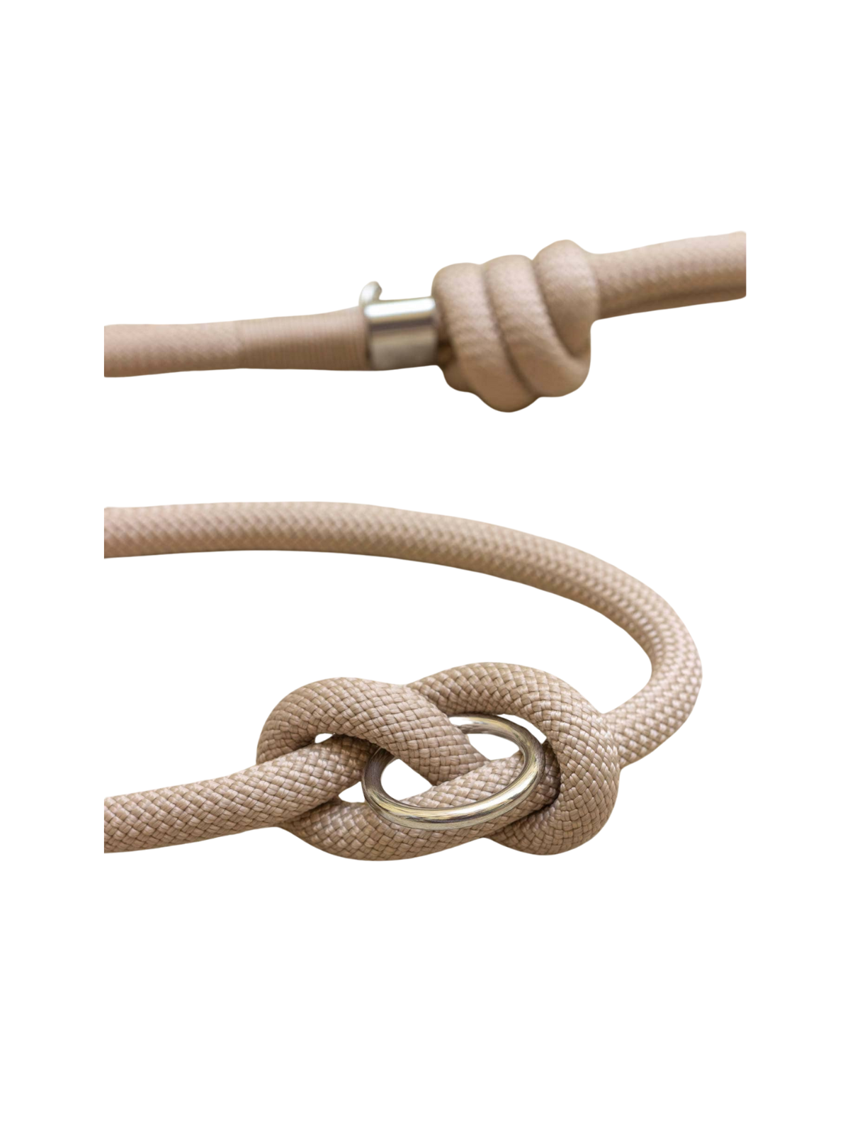 Latte Hands-Free Leash – Silver Hardware