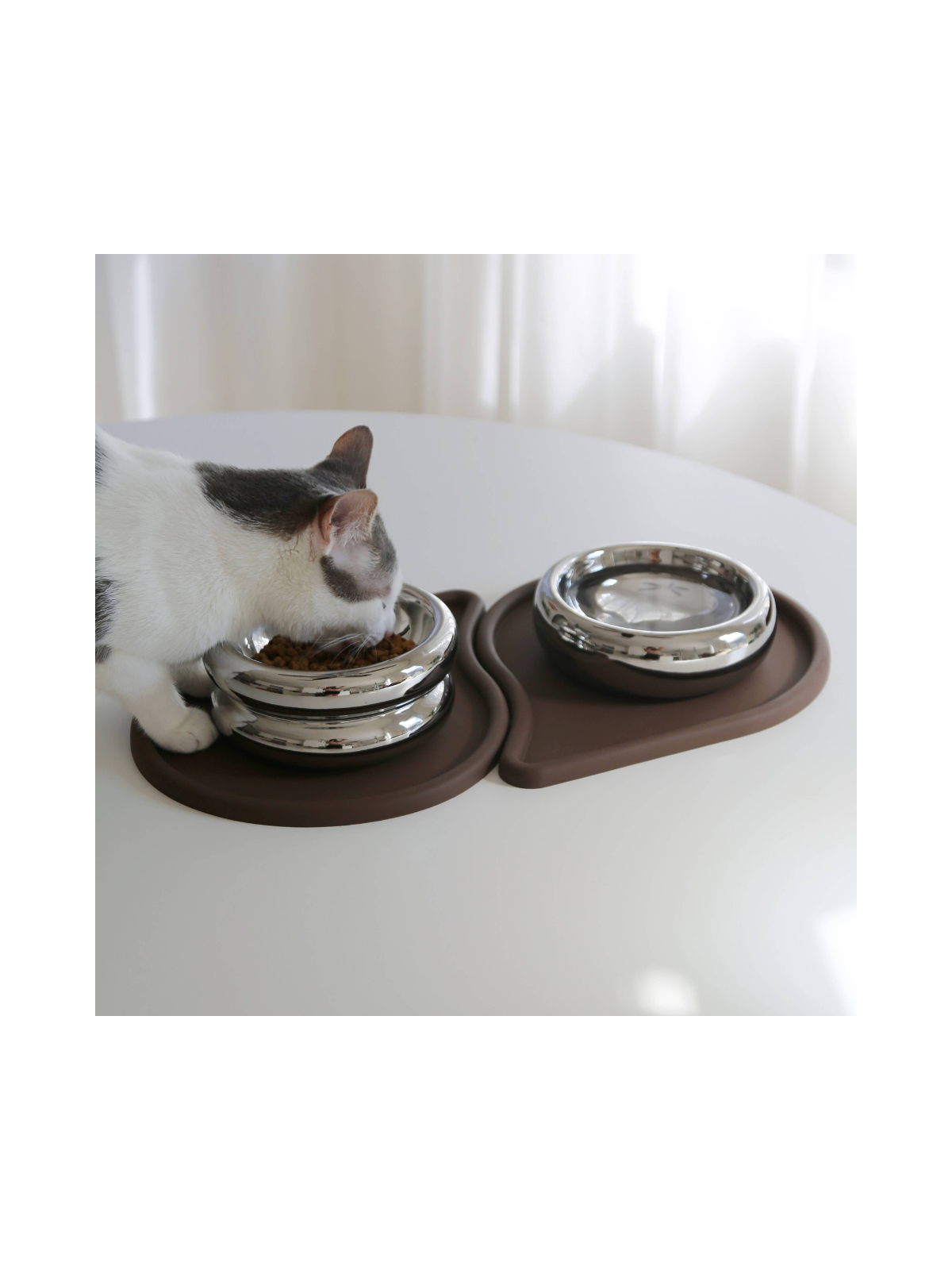 Drop Pet Food Bowl Mats – Espresso (Set of 2)