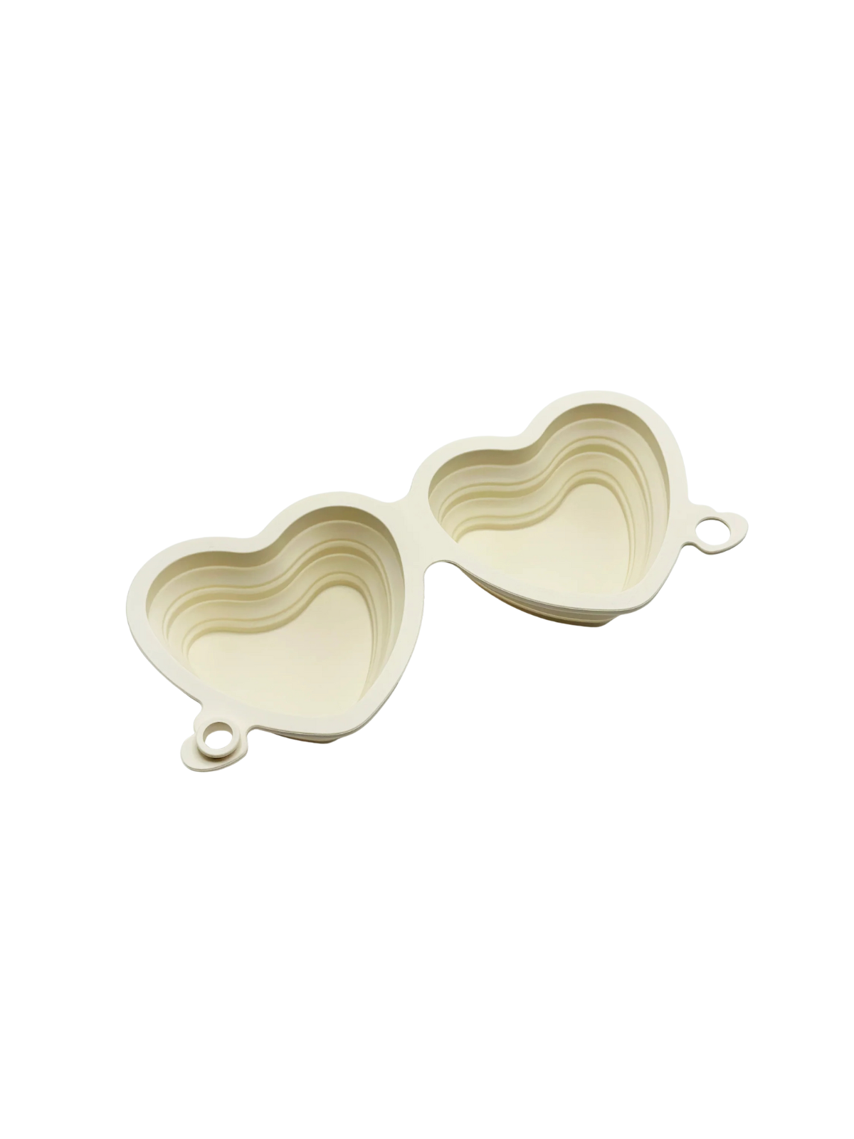 Double Heart Collapsible Dog Bowl – Cream