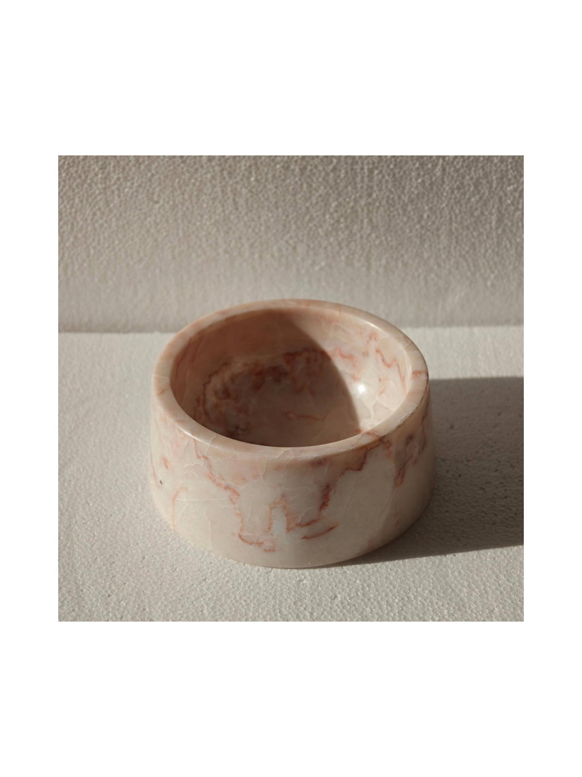 Marble Food & Water Bowl – Cream Rose