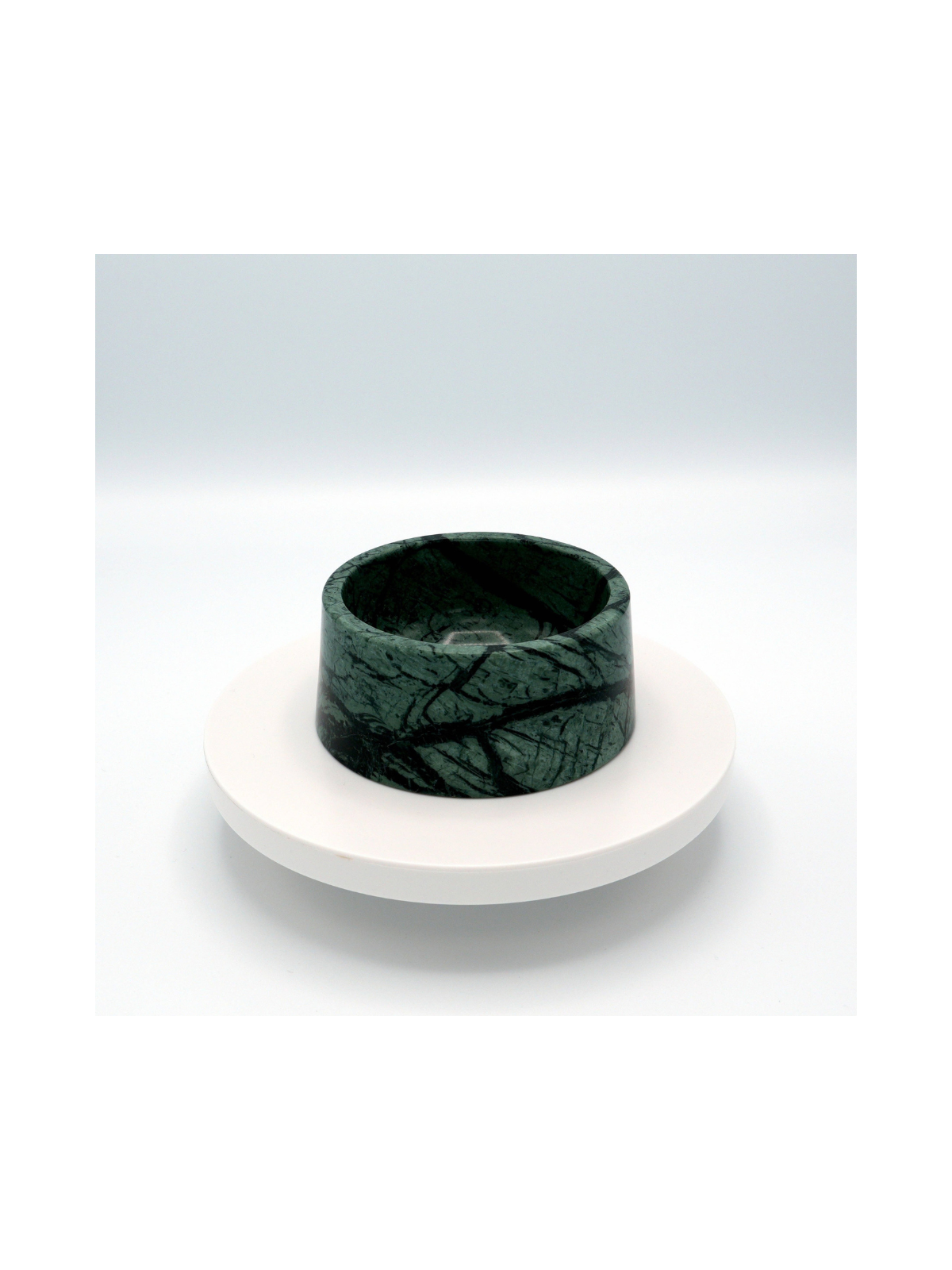 Marble Food & Water Bowl – Indian Dark Green