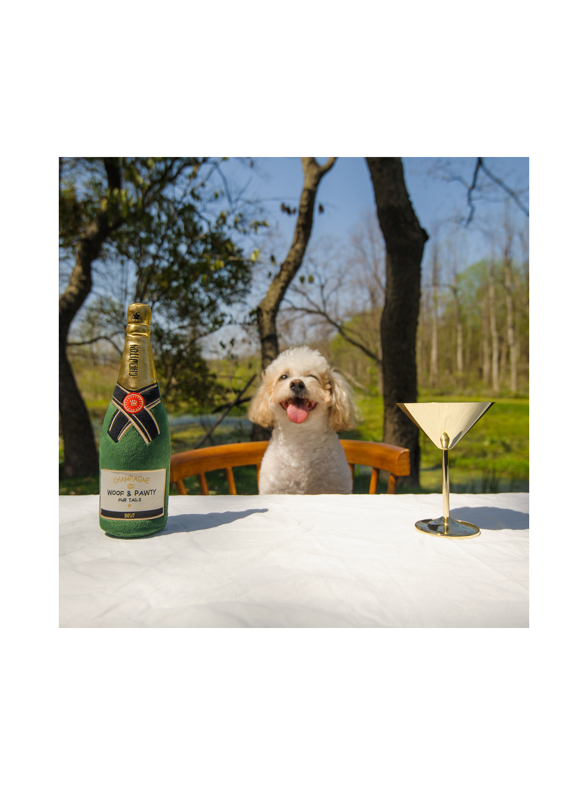 Champagne Bottle Dog Toy