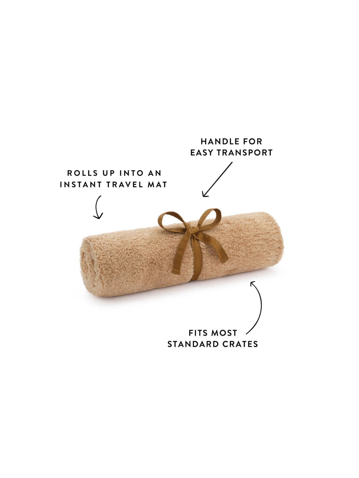 Latte Recycled Sherpa Dog Travel Mat