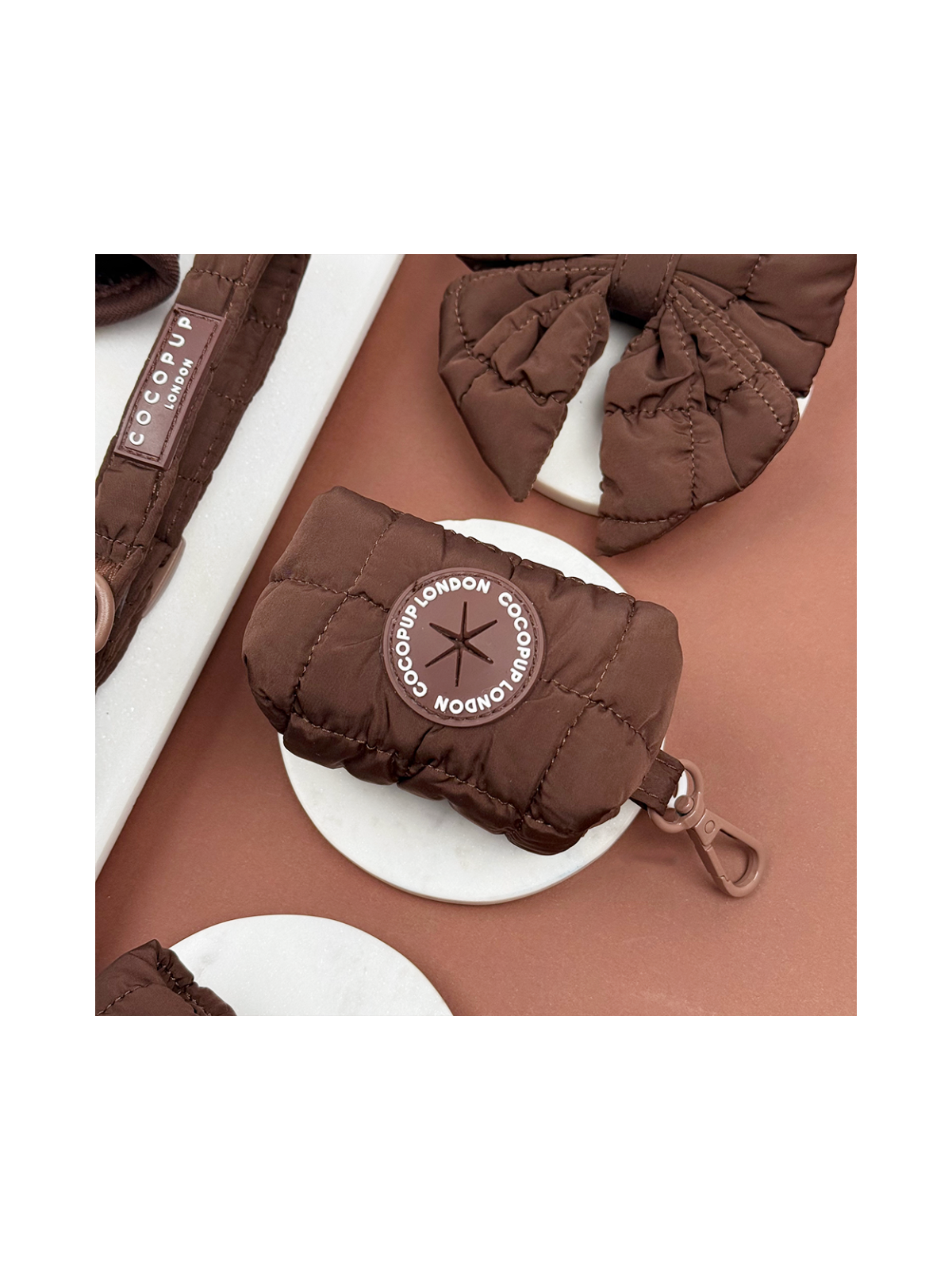 Quilted Poop Bag Holder – Espresso