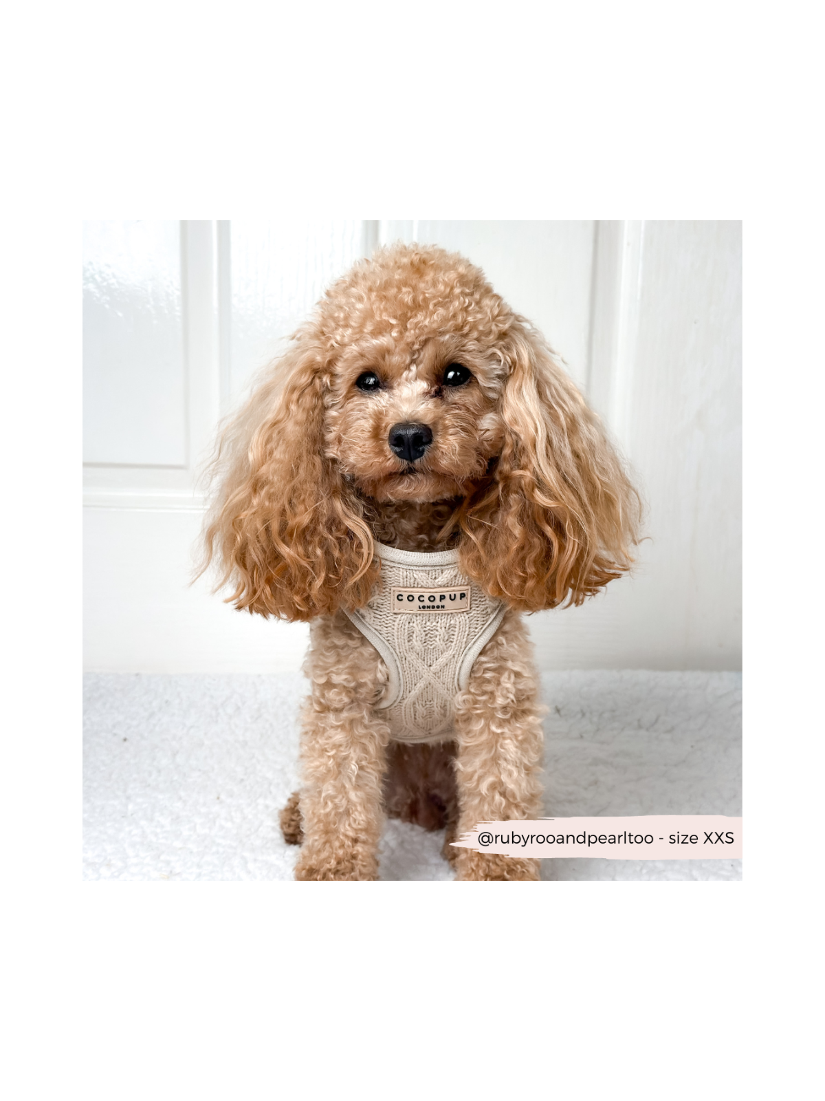 Cable Knit Jumper Adjustable Neck Harness - Toffee Beige