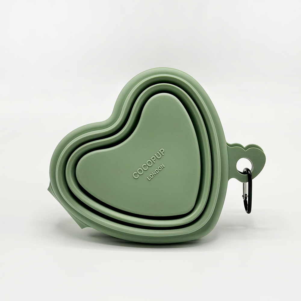 Heart Collapsible Bowl – Sage