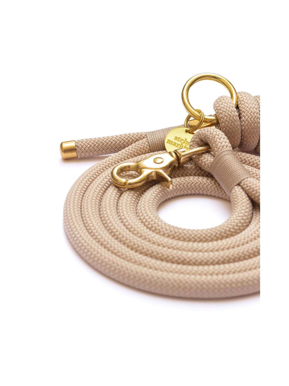 Latte Single Leash – Silver Hardware