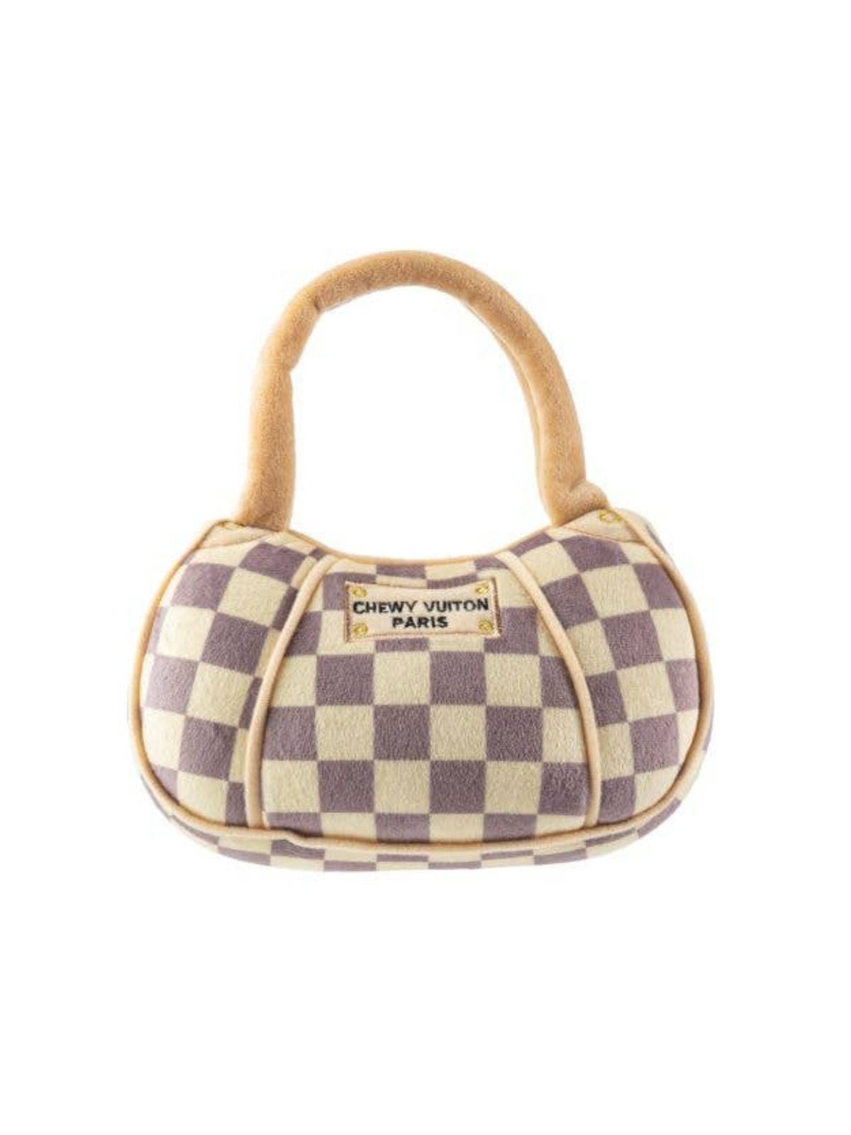 Checker Chewy Vuiton Handbag Dog Toy
