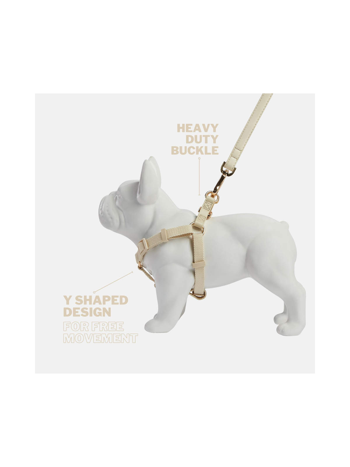 Step-In Y-Shaped Dog Harness – Cream