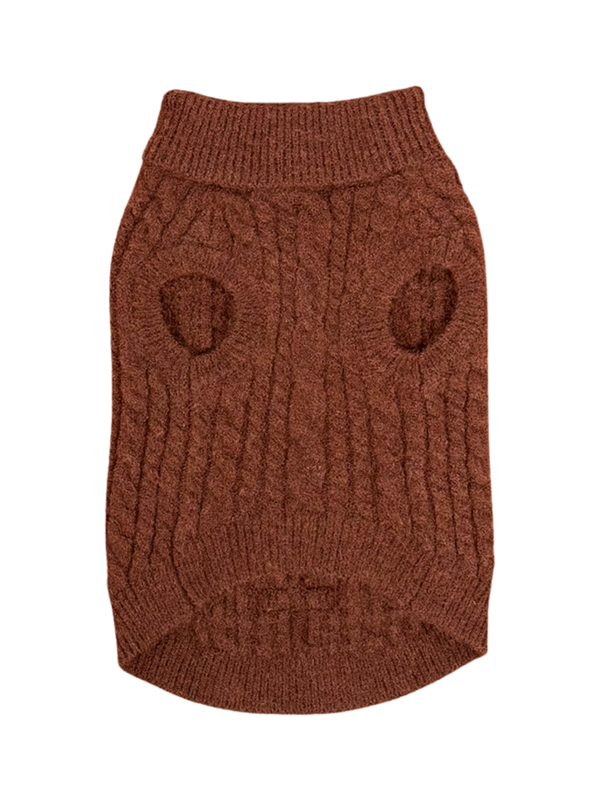 Cable Knit Dog Sweater - Hot Coco