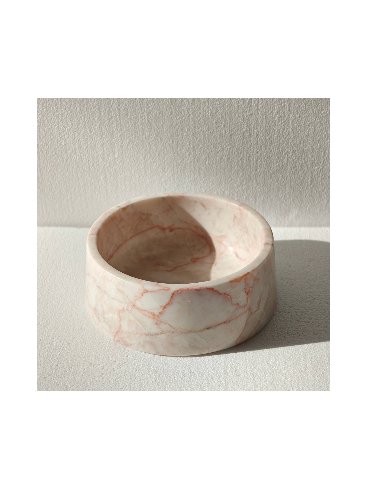 Marble Food & Water Bowl – Cream Rose