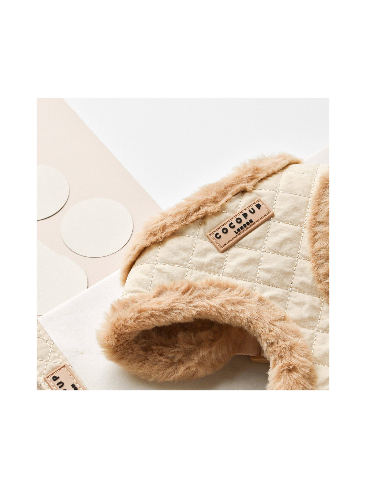 Quilted Adjustable Neck Harness - Cream