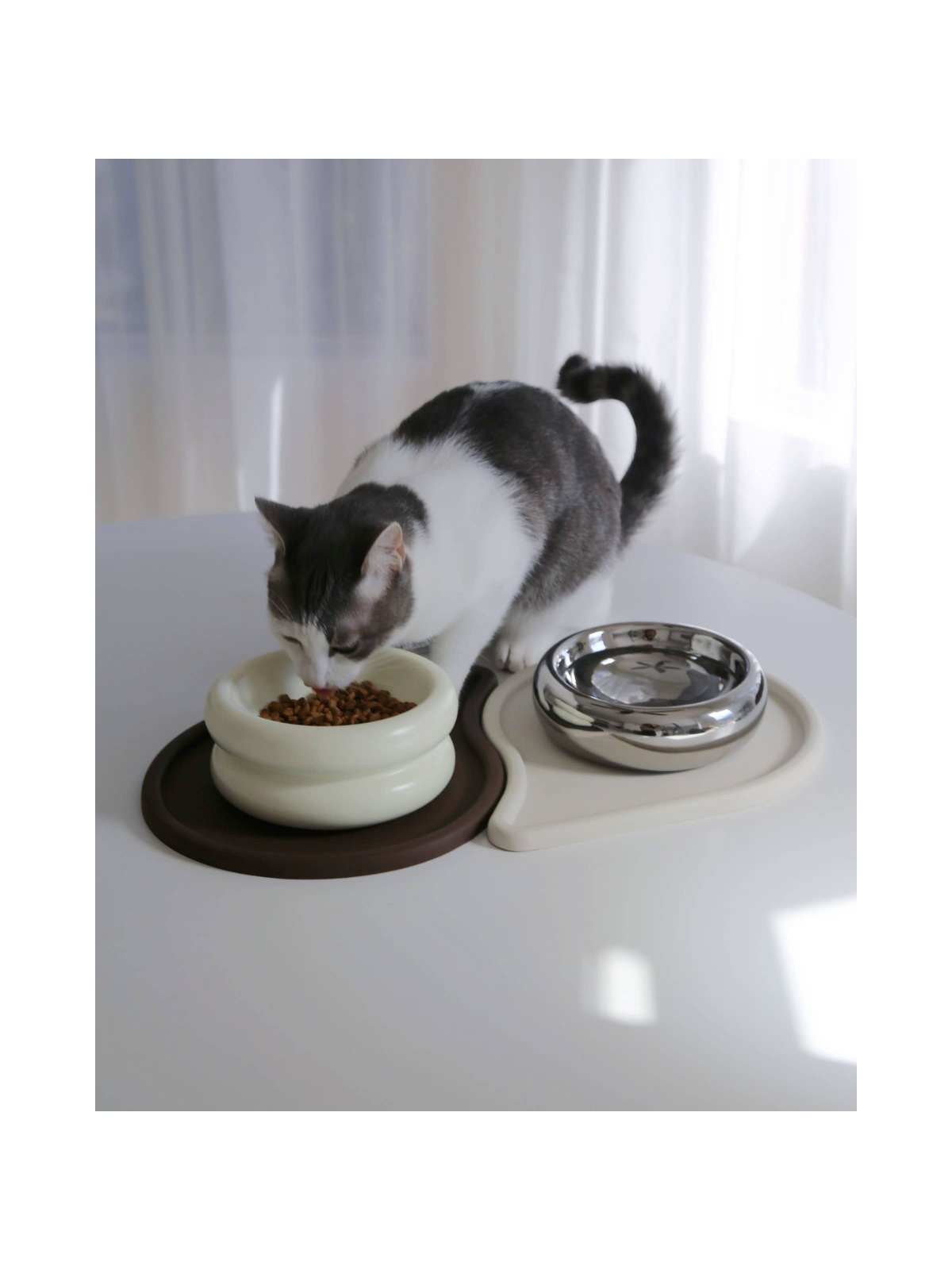 Drop Pet Food Bowl Mats – Espresso (Set of 2)