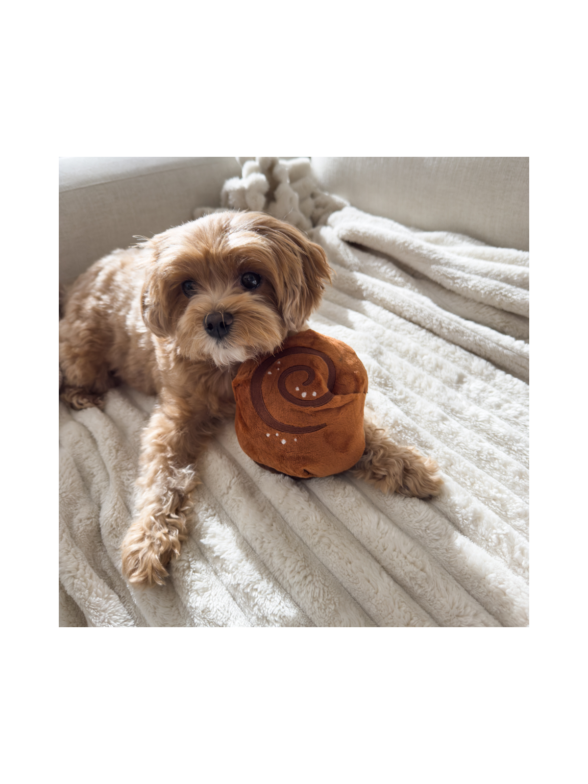 Cinnamon Roll Squeaky Snuffle Dog Toy