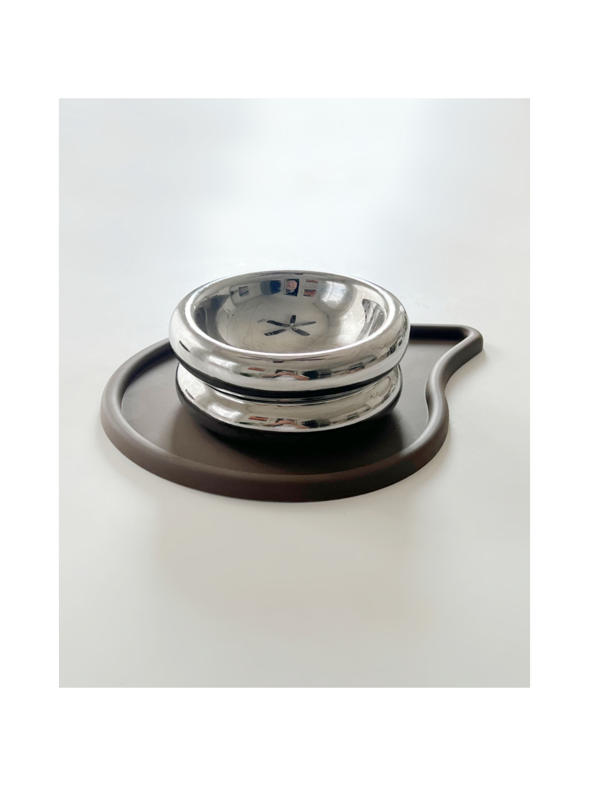 Chrome Elevated Halo Pet Bowl