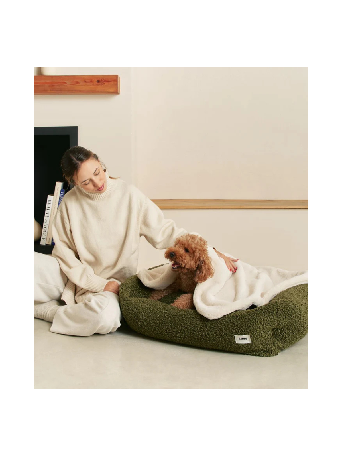 Toia Fur Dog Blanket - Beige