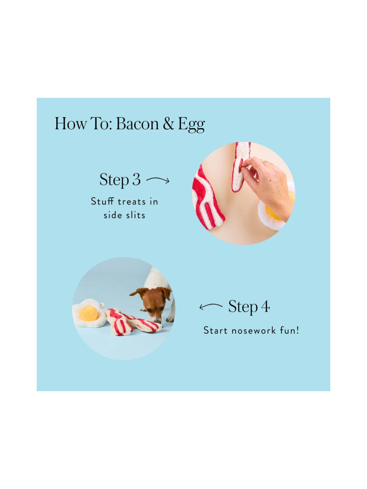 Bacon & Egg Interactive Dog Toy Set