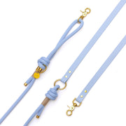 Polar Blue Hands-Free Rope × Biothane Leash – Silver Hardware
