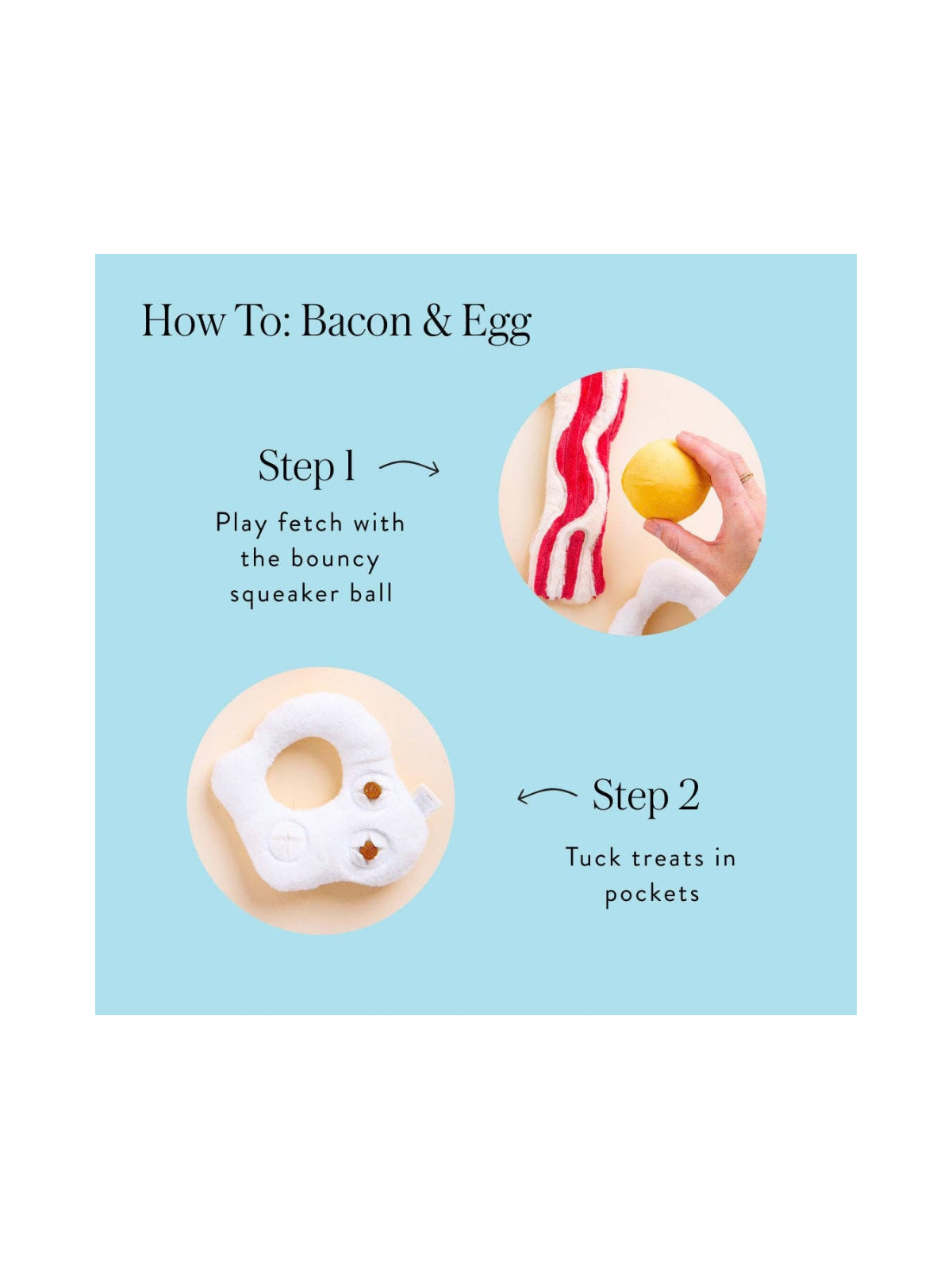 Bacon & Egg Interactive Dog Toy Set