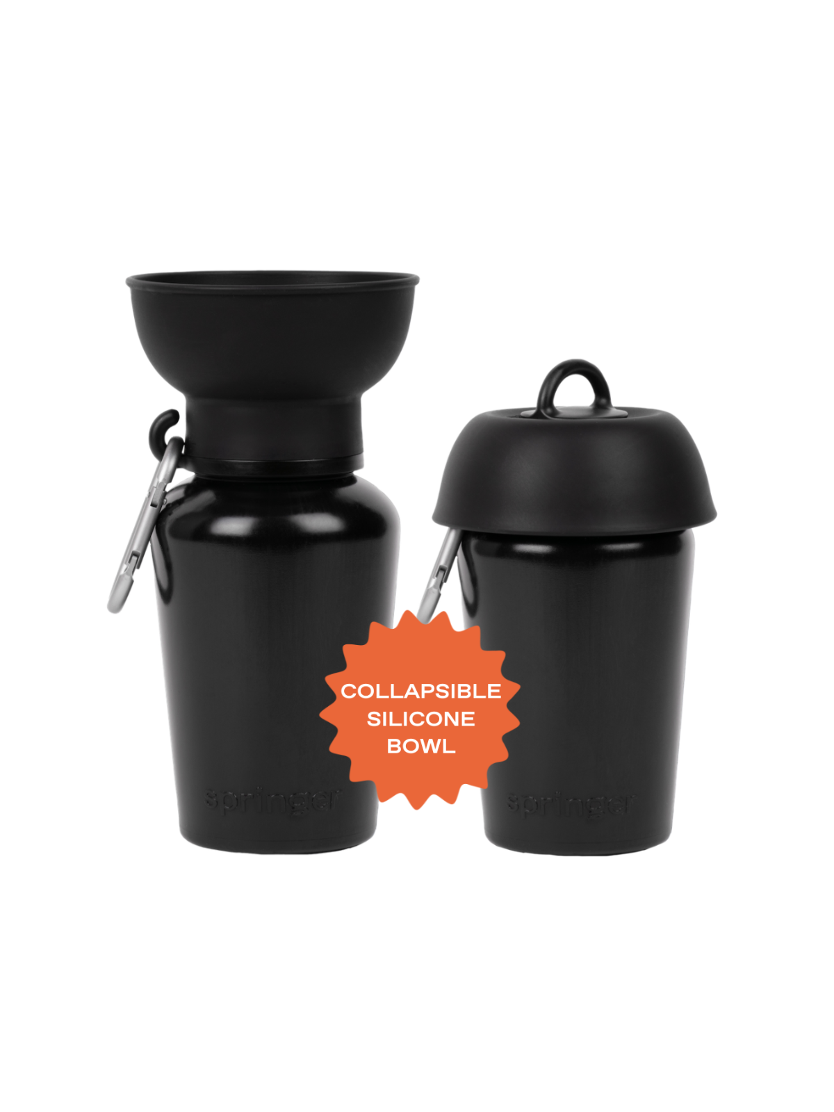 Travel Water Bottle (600ml) – Black