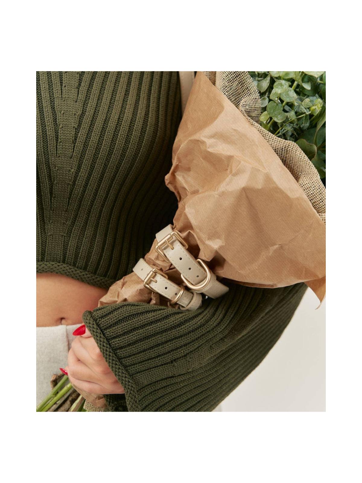 Jala Vegan Leather Collar – Beige