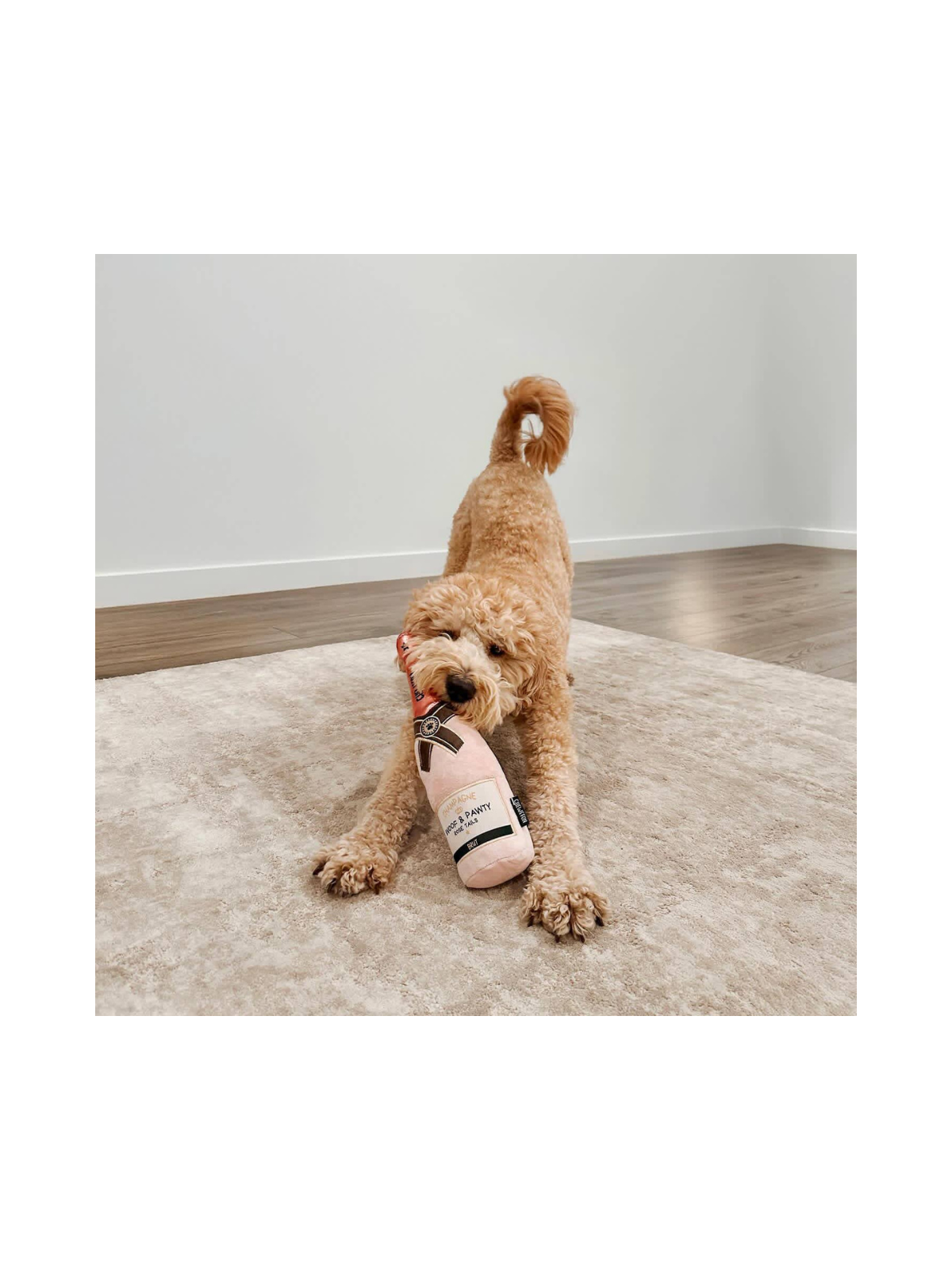 Pink Champagne Bottle Dog Toy