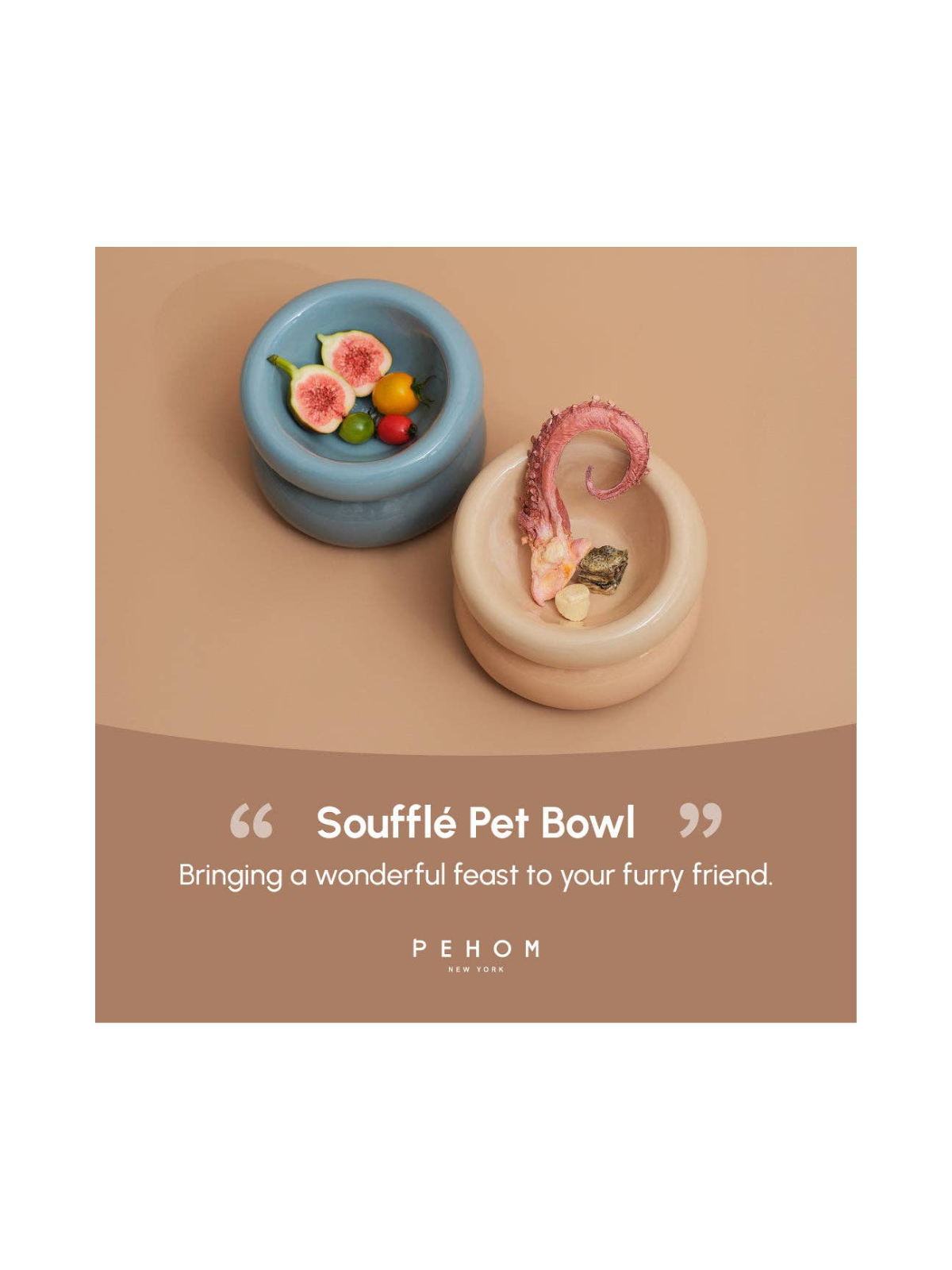 Soufflé Pet Bowl – Cream Beige