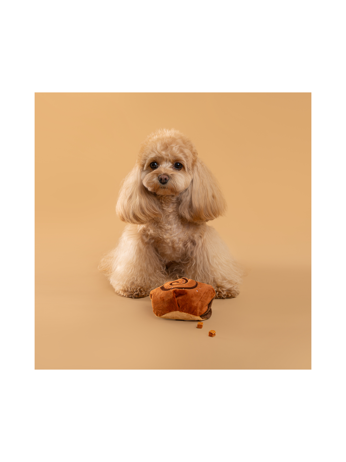 Cinnamon Roll Squeaky Snuffle Dog Toy