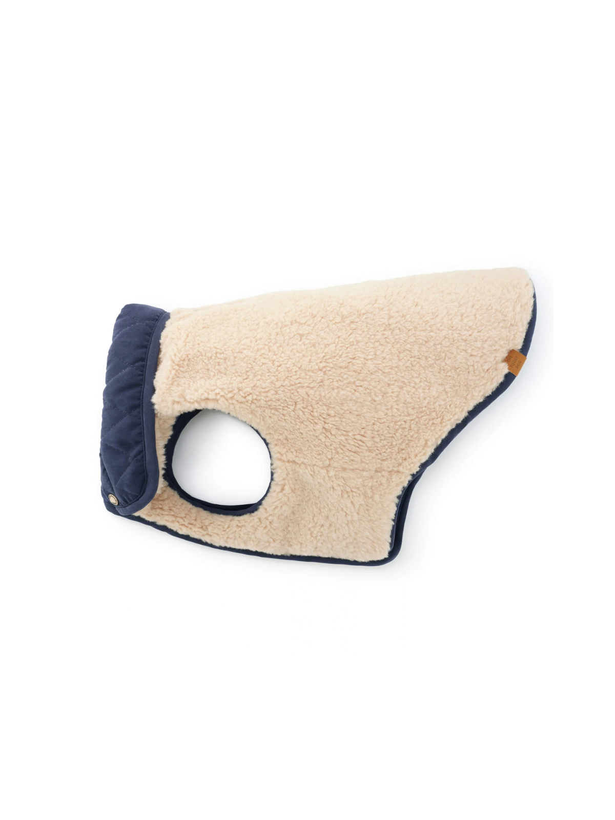 Navy Sherpa-Lined Reversible Dog Jacket