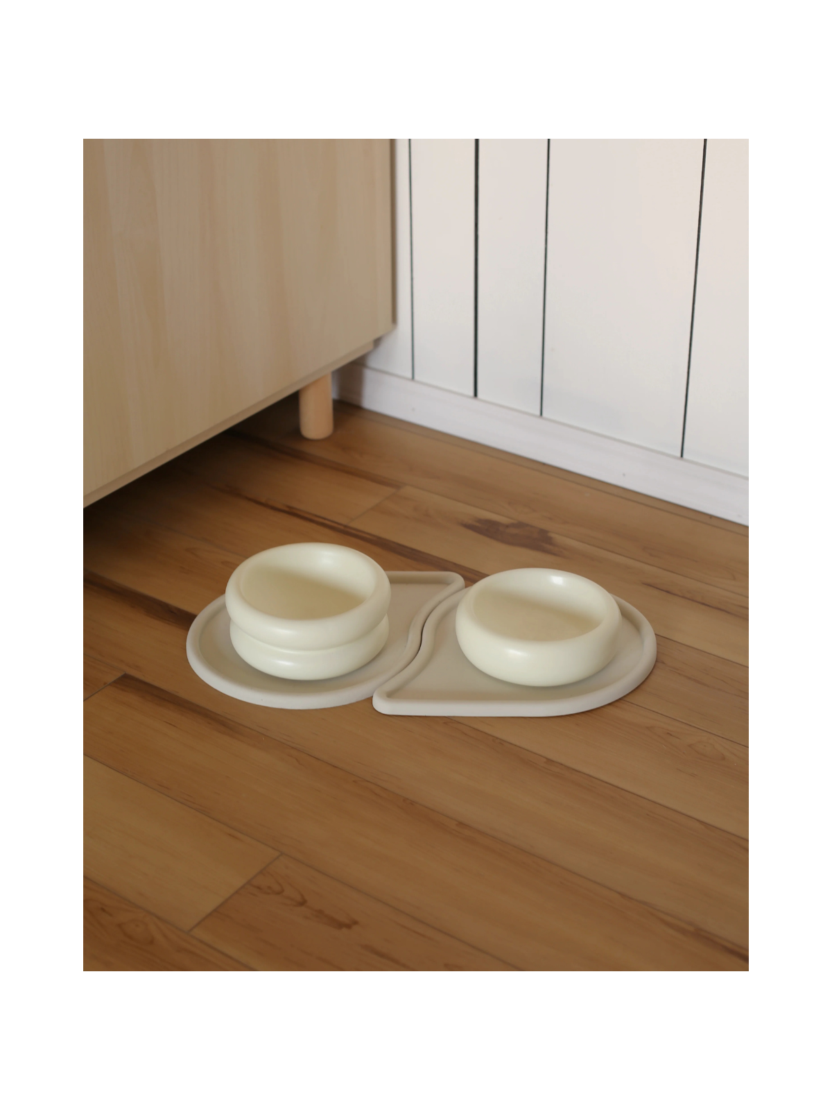 Drop Pet Food Bowl Mats – Sand (Set of 2)